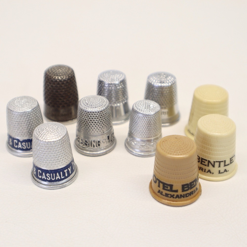 Vintage Thimble Collection Lot of 10 Hotel Bentley Germany Advertising Metal